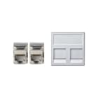 Simon - Plaque K45 VDM plate avec volet 2 x RJ45 Cat. 6 FTP - Aluminium