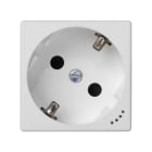 Simon - Prise de courant Schuko K45 connexion à vis + voyant - Blanc neige