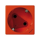 Simon - Prise de courant Schuko K45 connexion à vis + voyant + détrompeur - Orange