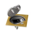 Simon - Porte-méc fermeture manuelle 1 prise Schuko K45 1 RJ45 Cat.5e UTP - Laiton
