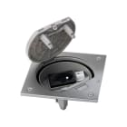 Simon - Porte-méc fermet man 1 prise Franco-belge K45 1 RJ45 Cat.5e UTP-Acier inox