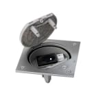 Simon - Porte-méc fermet sécurité 1 prise Franco-belge K45 1 RJ45 Cat.5e UTP- Acier inox