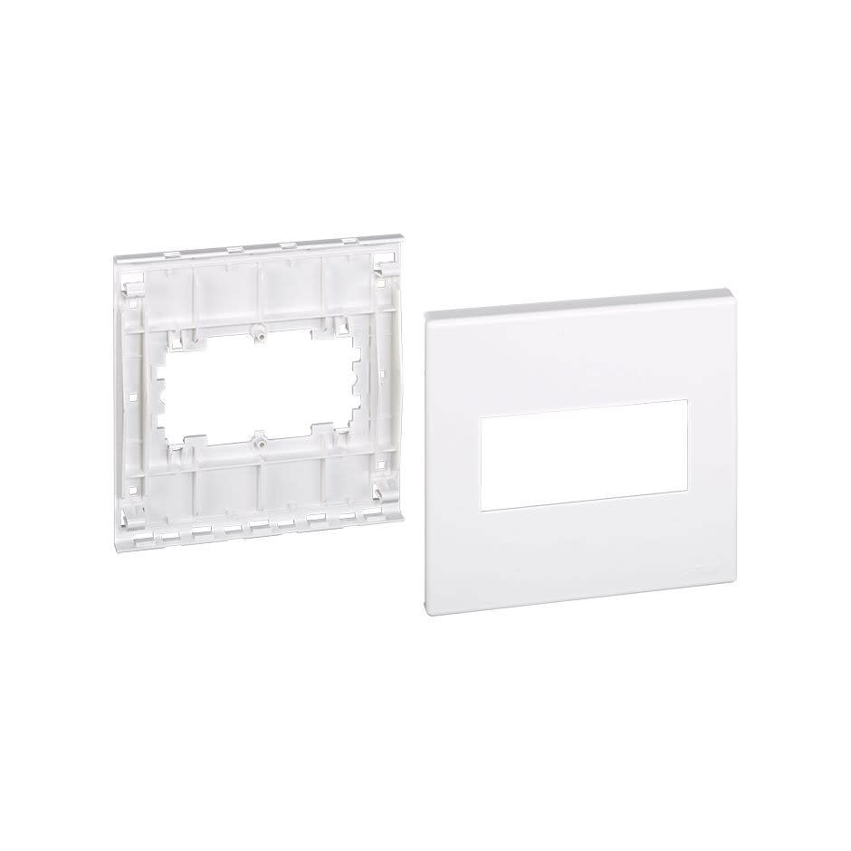 Simon - Support et cadre mécanisme CIMA goulotte distribution 160x55mm - Blanc neige