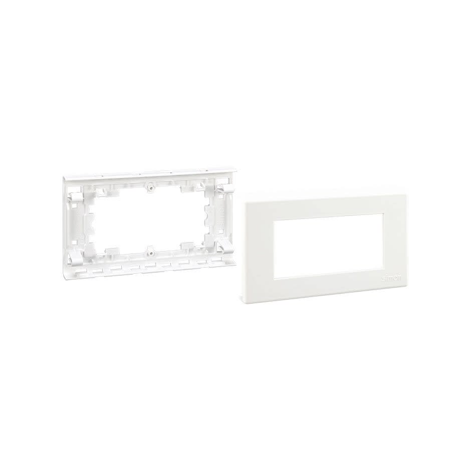 Simon - Support et cadre mécanisme CIMA pour goulotte distribution 90x55mm - Blanc neige