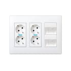 Simon - Plaque CIMA VDM inclinée avec volets 1 x RJ45 - Blanc neige
