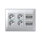 Simon - Plaque CIMA VDM inclinée avec volets 1 x RJ45 - Aluminium