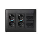 Simon - Plaque CIMA VDM inclinée avec volets 1 x RJ45 - Gris graphite