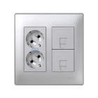 Simon - Plaque CIMA VDM plate avec volets 1 x RJ45 AMP®, Brand-Rex® ou Simon®-Aluminium