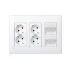Simon - Plaque CIMA VDM inclinée avec volets 2 x RJ45 - Blanc neige