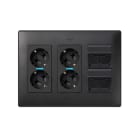 Simon - Plaque CIMA VDM inclinée avec volets 2 x RJ45 - Gris graphite
