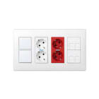 Simon - Plaque CIMA adaptatrice 2 x Simon Série 27 - Blanc neige