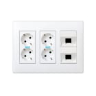 Simon - Plaque VDM inclinée sans volet anti-poussière - 1xRJ45 - Blanc neige