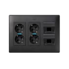 Simon - Plaque VDM inclinée sans volet anti-poussière - 1xRJ45 - Graphite