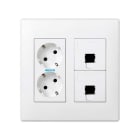 Simon - Plaque CIMA VDM plate sans volets 1 x RJ45 Systimax® (Avaya®) - Blanc neige