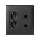 Simon - Plaque CIMA VDM plate sans volets 1 x RJ45 Systimax® (Avaya®) - Gris graphite