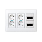 Simon - Plaque VDM inclinée sans volet anti-poussière - 2xRJ45 - Blanc neige