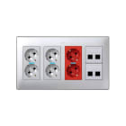 Simon - Plaque VDM plate sans volet anti-poussière - 2xRJ45 - AMP/BR/SY/KR/BE-Aluminium