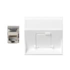 Simon - Plaque VDM inclinée avec volet anti-poussière 1 connecteur RJ. Cat.6A - Blanc