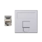 Simon - Plaque VDM plate avec volet anti-poussière 1 connecteur RJ. Cat.6A - Aluminium