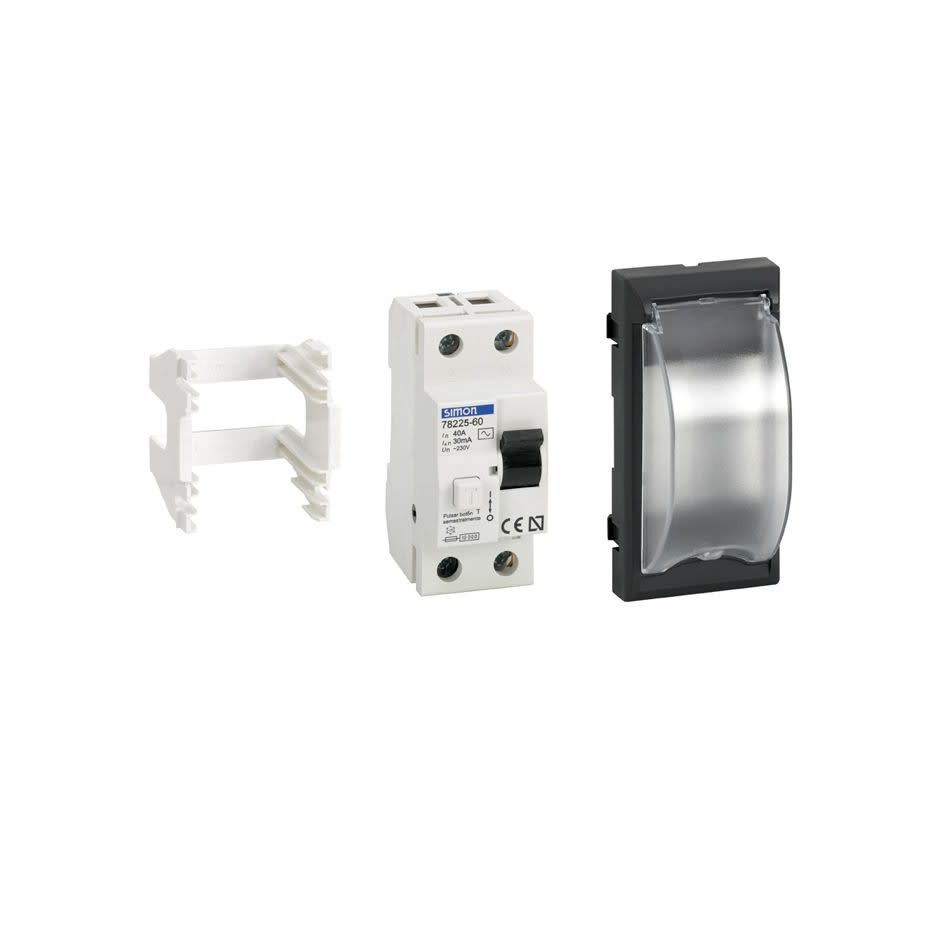 Simon - Plaque CIMA+différentiel 30mA Mini-pote/Mini-colon/Colon CIMA-Gris graphite