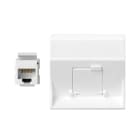 Simon - Plaque CIMA VDM inclinée avec volet 1 x RJ45 Cat. 6 UTP - Blanc neige