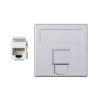Simon - Plaque CIMA VDM plate avec volet 1 x RJ45 Cat. 6 UTP - Aluminium