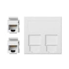 Simon - Plaque CIMA VDM plate avec volet 2 x RJ45 Cat. 6 UTP - Blanc neige