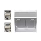 Simon - Plaque CIMA VDM inclinée avec volet 2 x RJ45 Cat. 6 FTP - Aluminium