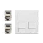 Simon - Plaque CIMA VDM plate avec volet 2 x RJ45 Cat. 6 FTP - Blanc neige