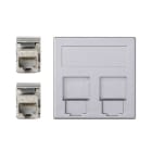 Simon - Plaque CIMA VDM plate avec volet 2 x RJ45 Cat. 6 FTP - Aluminium