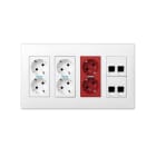 Simon - Plaque CIMA VDM plate sans volet 2 x RJ45 Cat.6 FTP - Blanc neige