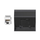 Simon - Plaque CIMA VDM inclinée avec volet 1 x RJ45 Cat. 5e UTP - Gris graphite