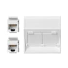 Simon - Plaque CIMA VDM inclinée avec volet 2 x RJ45 Cat. 5e UTP - Blanc neige