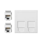 Simon - Plaque CIMA VDM plate avec volet 2 x RJ45 Cat. 5e UTP - Blanc neige