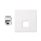 Simon - Plaque CIMA VDM plate sans volet 1 x RJ45 Cat. 5e UTP - Blanc neige
