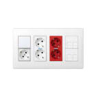 Simon - Plaque adaptatrice double - Simon 27 - clipage vertical - Blanc