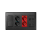 Simon - Plaque adaptatrice double - Simon 27 - clipage vertical - Graphite