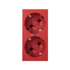 Simon - Double prise Schuko avec LED - à vis - Rouge
