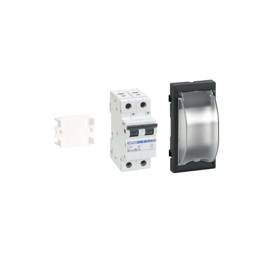 Simon - Plaque CIMA+disjonct bipolaire10A BoîtCIMA PRO/Boît sol CIMA/Goulottes-G Graphit