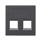 Simon - Plaque CIMA VDM plate sans volets 2 x RJ45 3M Volition OCK® - Gris graphite