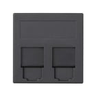 Simon - Plaque CIMA VDM plate avec volets 2 x RJ45 INFRA+® - Gris graphite