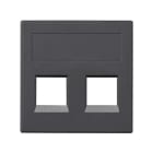 Simon - Plaque CIMA VDM plate sans volets 2 x RJ45 INFRA+® - Gris graphite