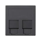 Simon - Plaque CIMA VDM plate avec volets 2 x RJ45 ITT® - Gris graphite