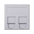 Simon - Plaque VDM plate 2 connecteurs avec volet anti-poussière - ADC KRONE - Aluminium