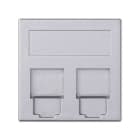 Simon - Plaque VDM plate 2 connecteurs avec volet anti-poussière - NEXANS - Aluminium