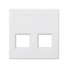 Simon - Plaque CIMA VDM plate sans volets 2 x RJ45 NEXANS® - Blanc neige