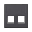 Simon - Plaque CIMA VDM plate sans volets 2 x RJ45 NEXANS® - Gris graphite