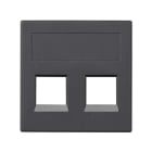 Simon - Plaque CIMA VDM plate sans volets 2 x RJ45 Panduit® - Gris graphite