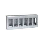 Simon - Boitier mural en saillie 6 modules - Aluminium