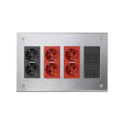 Simon - Boitier mural antivandale à encastrer - 4 modules CIMA, 8xK45 - Inox